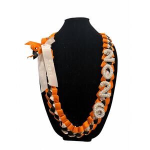 Class of 2026 Graduation Lei with Bling Beaded 2026 Red Black White Ribbon Lei